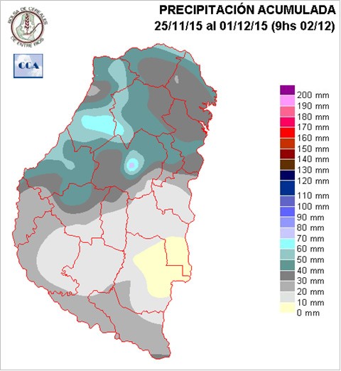 Mapa de precipitaciones