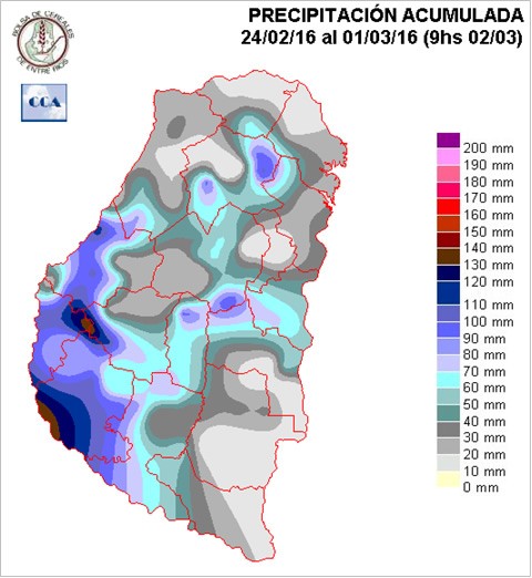 Mapa de precipitaciones