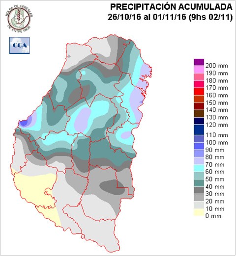 Mapa de precipitaciones